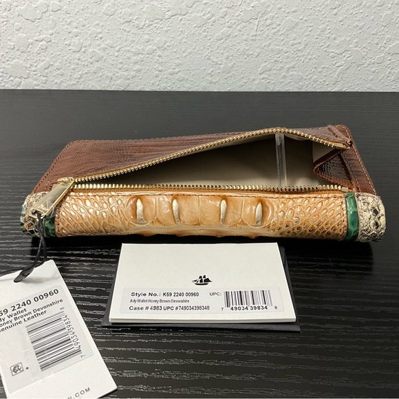 Brahmin Ady HONEY BROWN DEVONSHIRE Slim Wallet MIXED LEATHERS - Picture 8 of 8